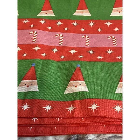 New Christmas Gnome, Candy Cane Placemats Set of 7 Measures 14x 19 Inch - Picture 1 of 10